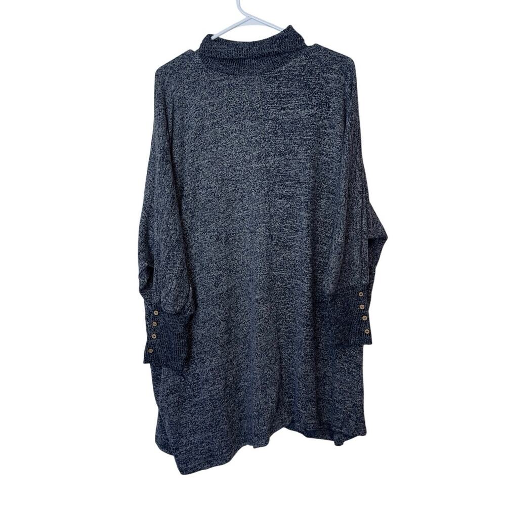 NWT Simple Suzanne Betro Button Detail Turtleneck Cape Tunic Size L Soft Casual